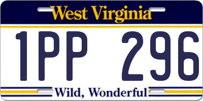 WV license plate 1PP296