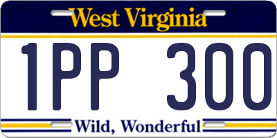 WV license plate 1PP300