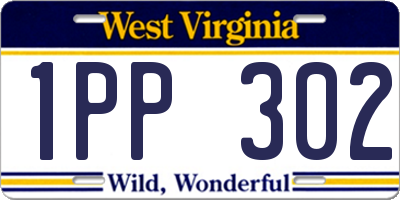 WV license plate 1PP302