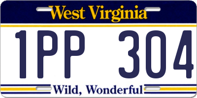 WV license plate 1PP304