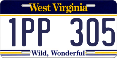 WV license plate 1PP305