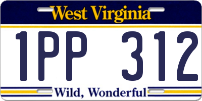 WV license plate 1PP312