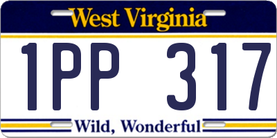 WV license plate 1PP317
