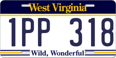 WV license plate 1PP318