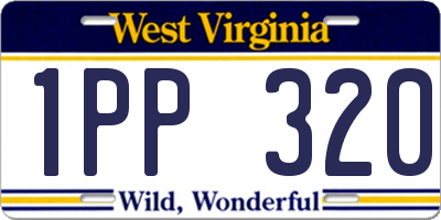WV license plate 1PP320