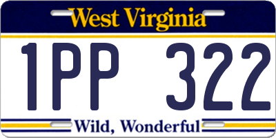 WV license plate 1PP322