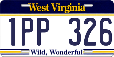 WV license plate 1PP326
