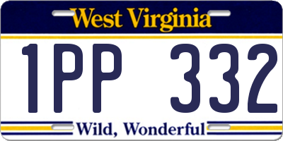WV license plate 1PP332