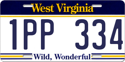 WV license plate 1PP334