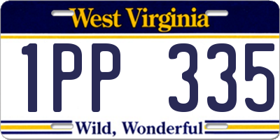 WV license plate 1PP335