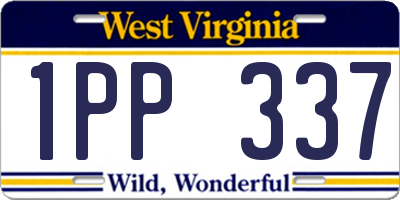 WV license plate 1PP337
