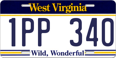 WV license plate 1PP340