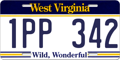 WV license plate 1PP342