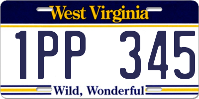 WV license plate 1PP345