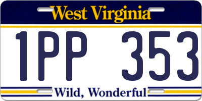 WV license plate 1PP353