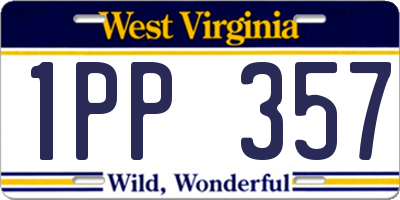 WV license plate 1PP357
