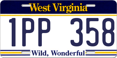 WV license plate 1PP358