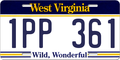 WV license plate 1PP361