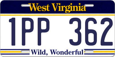 WV license plate 1PP362