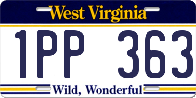 WV license plate 1PP363