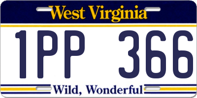 WV license plate 1PP366