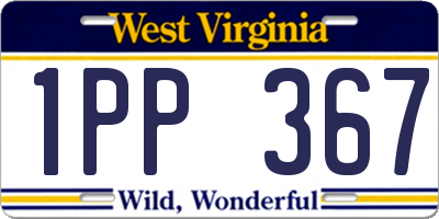 WV license plate 1PP367