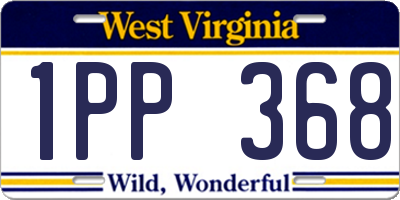 WV license plate 1PP368