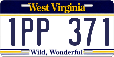 WV license plate 1PP371