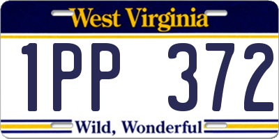 WV license plate 1PP372