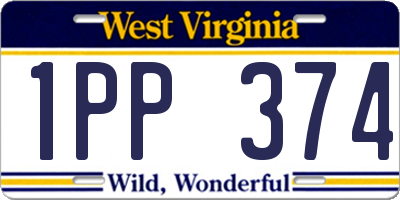 WV license plate 1PP374