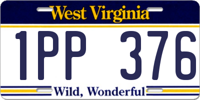 WV license plate 1PP376