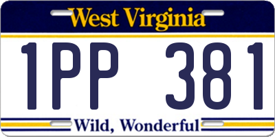 WV license plate 1PP381