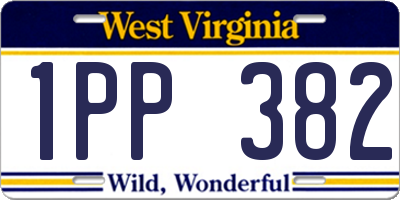 WV license plate 1PP382