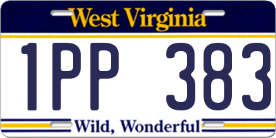 WV license plate 1PP383