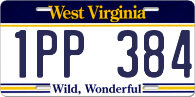 WV license plate 1PP384