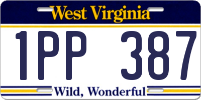 WV license plate 1PP387