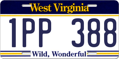 WV license plate 1PP388