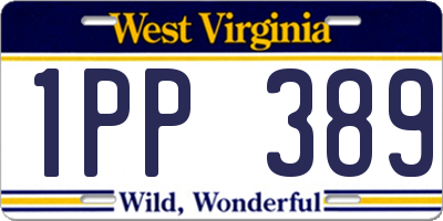 WV license plate 1PP389