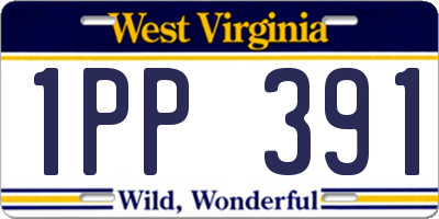 WV license plate 1PP391