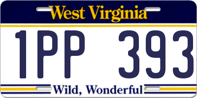 WV license plate 1PP393