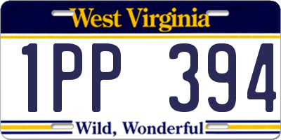 WV license plate 1PP394