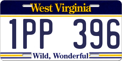 WV license plate 1PP396