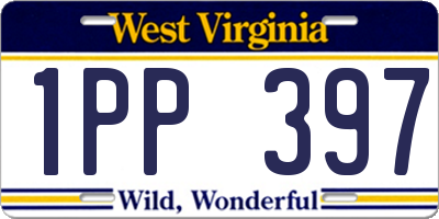 WV license plate 1PP397
