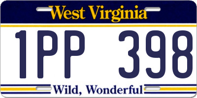 WV license plate 1PP398