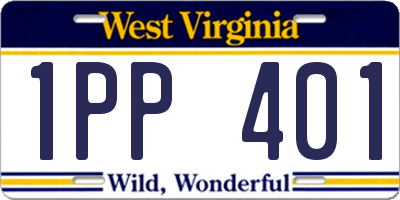 WV license plate 1PP401