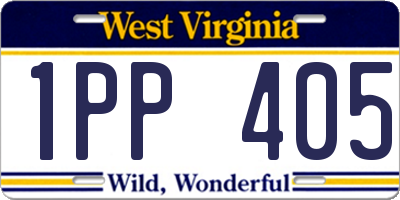 WV license plate 1PP405