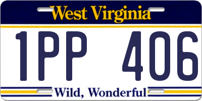 WV license plate 1PP406