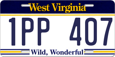 WV license plate 1PP407