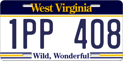 WV license plate 1PP408