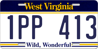 WV license plate 1PP413